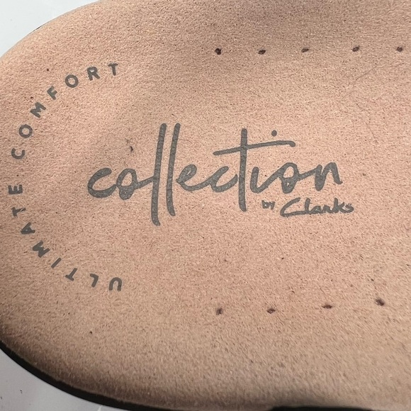 Clarks Black Loomis Katey Leather Wedge Strappy Sandals Size 7 1/2 Women's - Picture 2 of 9